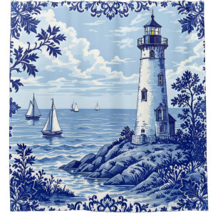 Rideaux De Douche Phare et voiliers