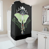 Rideaux De Douche Phases Luna Moth Moon Noir (En situation)