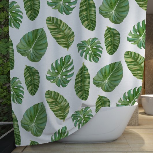Rideaux De Douche Philodendron Tropical Elephant Oreille Banana Leaf