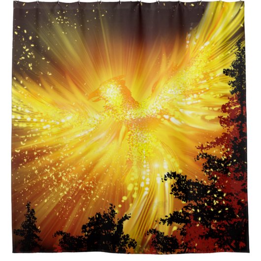 Rideaux De Douche Phoenix dans les arbres (Devant)