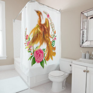 Rideaux De Douche Phoenix Floral Se Lève De L'Imaginaire Des Cendres