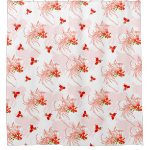 Rideaux De Douche Phoenix Oiseau Et Phoenix Fleur Motif Sans Faille