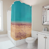 RIDEAUX DE DOUCHE PHOTO AÉRIENNE DE SEASHORE (En situation)