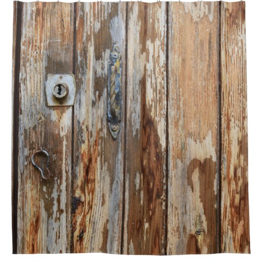 Rideaux De Douche Photo de clôture en bois brun (Devant)