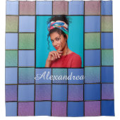 Rideaux De Douche Photo de famille personnalisée Script moderne Pers (Devant)