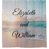 Rideaux De Douche Photo d'une plage à Sunrise (Devant)