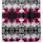 Rideaux De Douche Photo Fuchsia Abstraite, gris et gris noir (Devant)