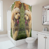Rideaux De Douche Photo Goldendoodle Dog (En situation)