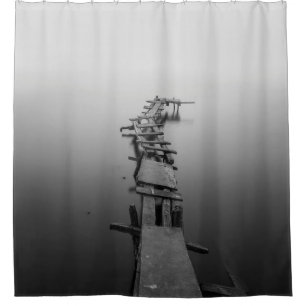 RIDEAUX DE DOUCHE PHOTO GRAYSCALE DE DOCK