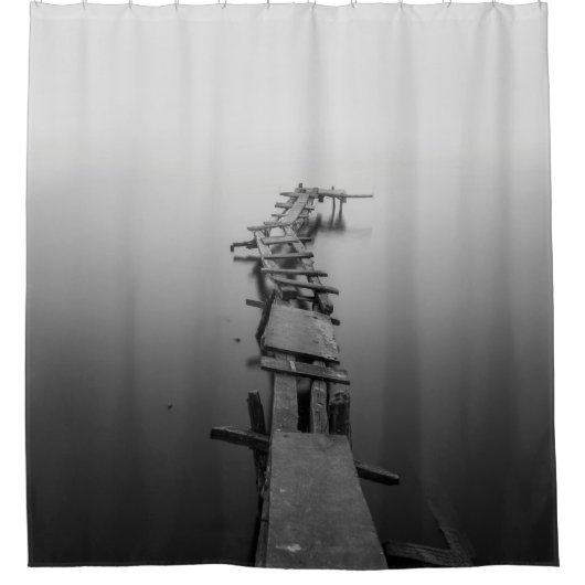 RIDEAUX DE DOUCHE PHOTO GRAYSCALE DE DOCK (Devant)