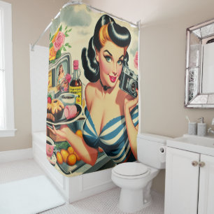Rideaux De Douche Photographe vintage Pin Up