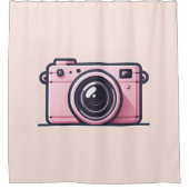 Rideaux De Douche Photographie de la caméra de tir rose tendance (Devant)