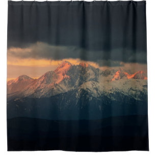 RIDEAUX DE DOUCHE PHOTOGRAPHIE DU PAYSAGE DES MONTAGNES DE NEIGE SOU