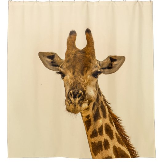 RIDEAUX DE DOUCHE PHOTOGRAPHIE SÉLECTIVE DE GIRAFFE (Devant)