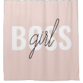Rideaux De Douche Phrase moderne Pastel Rose fille Boss Phrase (Devant)