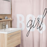 Rideaux De Douche Phrase moderne Pastel Rose fille Boss Phrase<br><div class="desc">Phrase moderne Pastel Rose fille Boss Phrase</div>