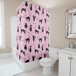 Rideaux De Douche Phrase personnalisée pour les chats noirs mods