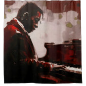 Rideaux De Douche Pianiste de bar de nuit (Devant)