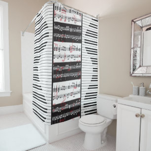 Rideaux De Douche piano et musique 2 piano