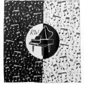 Rideaux De Douche Piano noir et blanc (Devant)