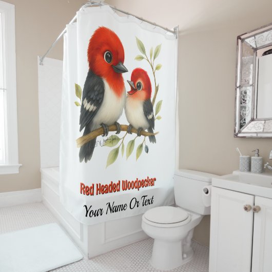 Rideaux De Douche Pic à tête rouge (En situation)