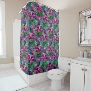 Rideaux De Douche Pic rose pourpre Floral