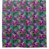 Rideaux De Douche Pic rose pourpre Floral (Devant)