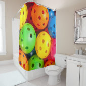 Rideaux De Douche Pickleball coloré (En situation)