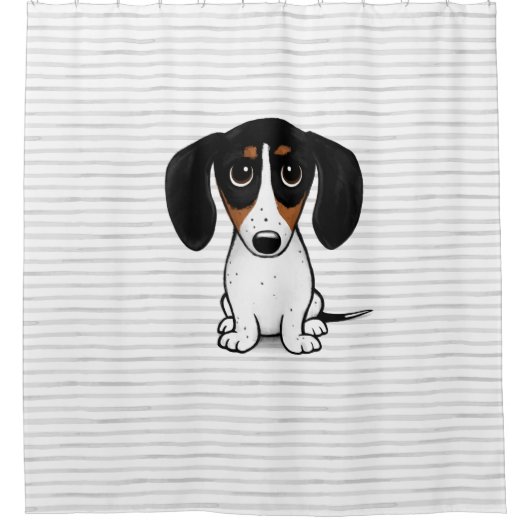 Rideaux De Douche Piebald Dachshund mignon dessin animé Chien chiot (Devant)