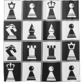 Rideaux De Douche Pièces d'échecs (Devant)