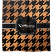 Rideaux De Douche Pied de fond noir et doré (Devant)