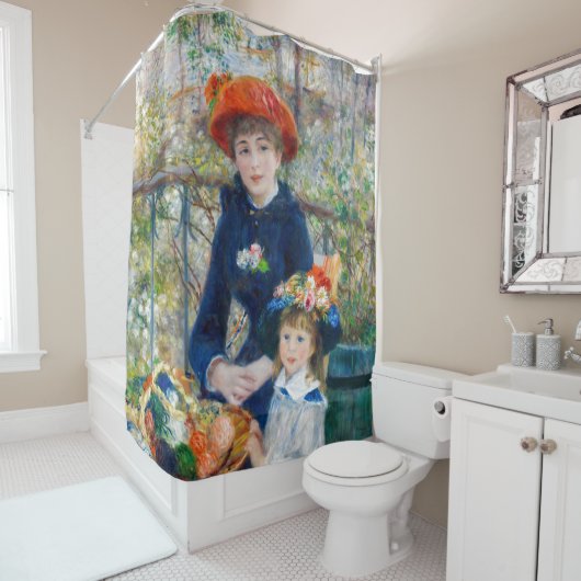 Rideaux De Douche Pierre-Auguste Renoir - Deux soeurs sur la terrass (En situation)