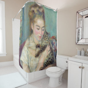 Rideaux De Douche Pierre-Auguste Renoir - Femme avec chat