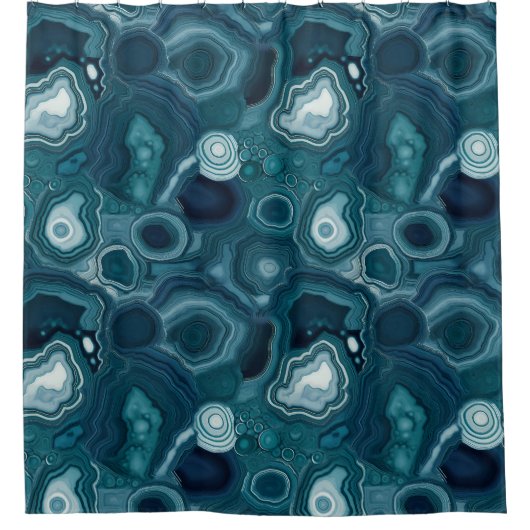 Rideaux De Douche Pierre d'Agate Bleue turquoise (Devant)