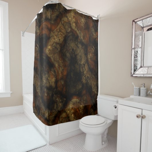 Rideaux De Douche Pierre de cuivre (En situation)