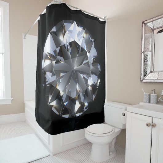 Rideaux De Douche Pierre de diamant : l'espace noir brille. (En situation)