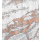 Rideaux De Douche Pierre de marbre Abstrait gris gris Rose or cuivre (Devant)