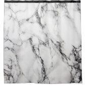 Rideaux De Douche Pierre de Marbre blanc avec bande noire (Devant)