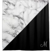 Rideaux De Douche Pierre de Marbre blanc monogramme (Devant)