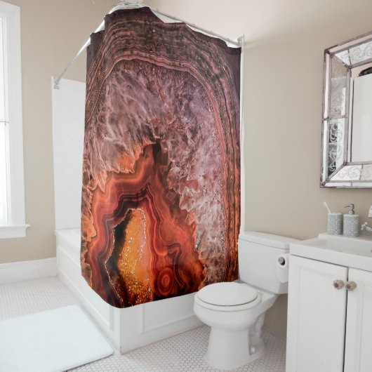 Rideaux De Douche Pierre gemme en bronze de cuivre de minerai (En situation)