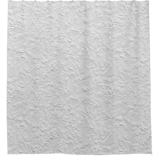 Rideaux De Douche Pierre texturée blanche, Art Abstrait monochrome (Devant)