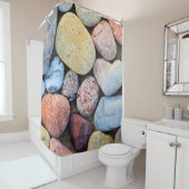 Rideaux De Douche Pierres Brown jaunes et grises (En situation)