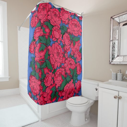 Rideaux De Douche Pies rouges (En situation)