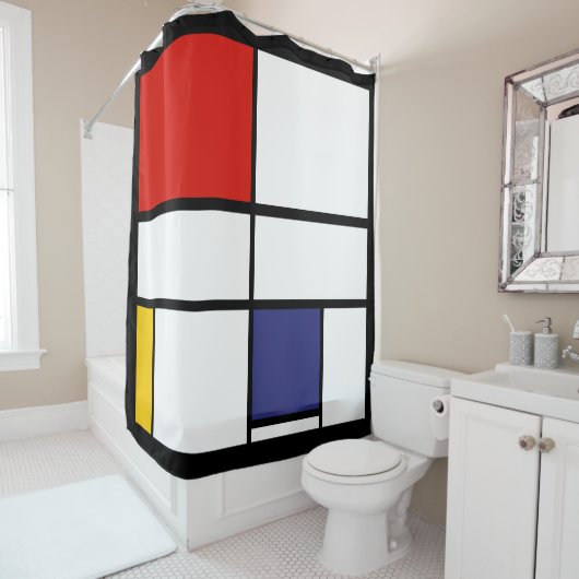 Rideaux De Douche Piet Mondrian, Grande Composition C (En situation)