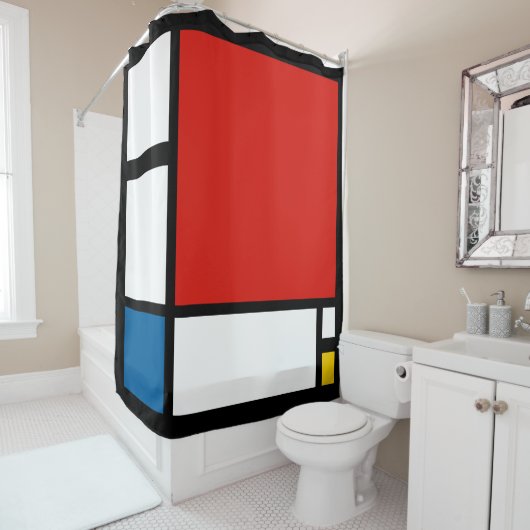 Rideaux De Douche Piet Mondrian, Grande Composition ii (En situation)