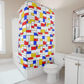 Rideaux De Douche Piet Mondrian Style Art Abstrait (En situation)