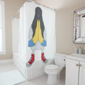 Rideaux De Douche Pigeon avec chaussures (En situation)