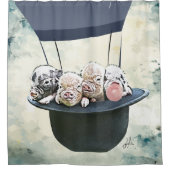 Rideaux De Douche Piggies d'aquarelle avec Bubblegum (Devant)