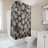 Rideaux De Douche Pile de bois brun (En situation)