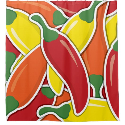 Rideaux De Douche Piments de piment mélangés Funky (Devant)